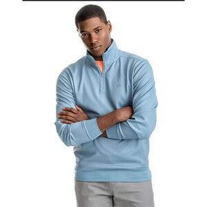 NWOT Southern Tide Shark Skin Performance 1/4 Zip Pullover in bright blue, $128